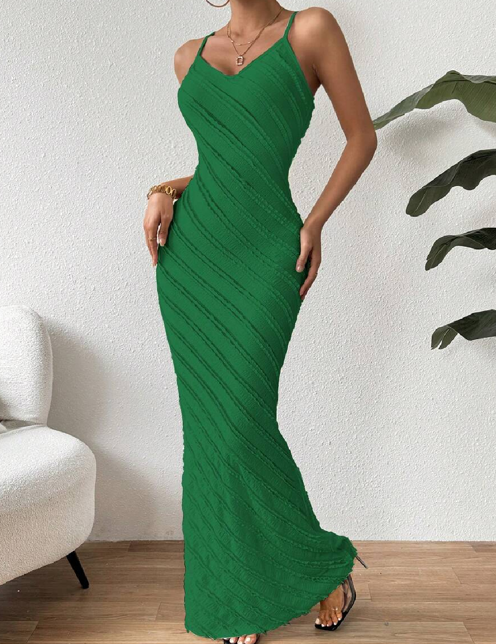 Rochie lunga SHEIN, verde