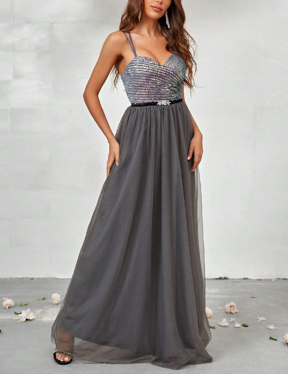 Rochie lunga SHEIN, gri