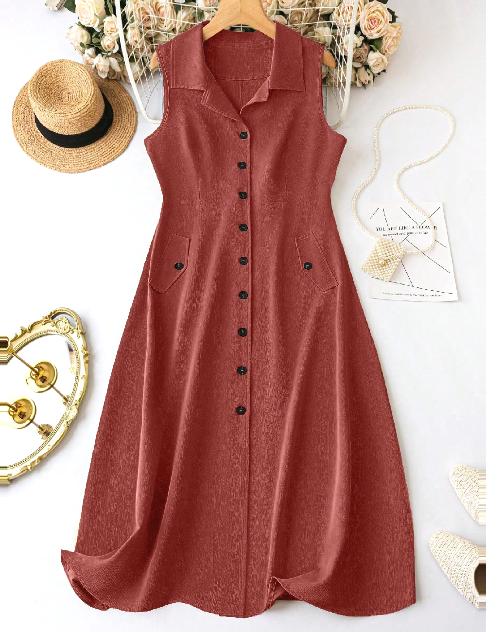 Rochie medie SHEIN CURVE, roz pudra