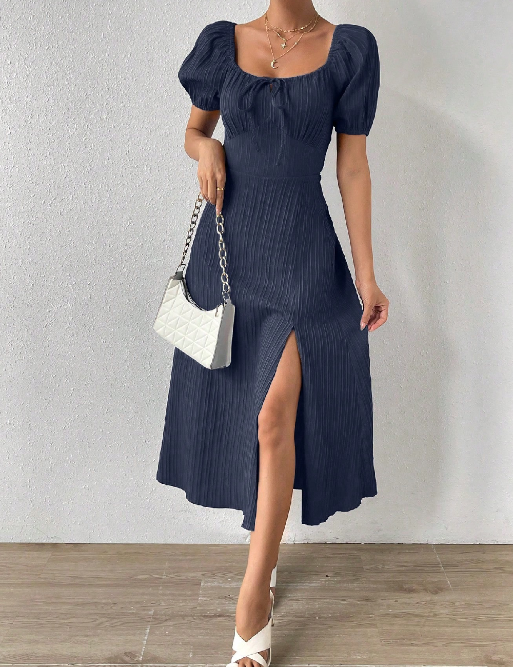 Rochie medie SHEIN, bleumarin