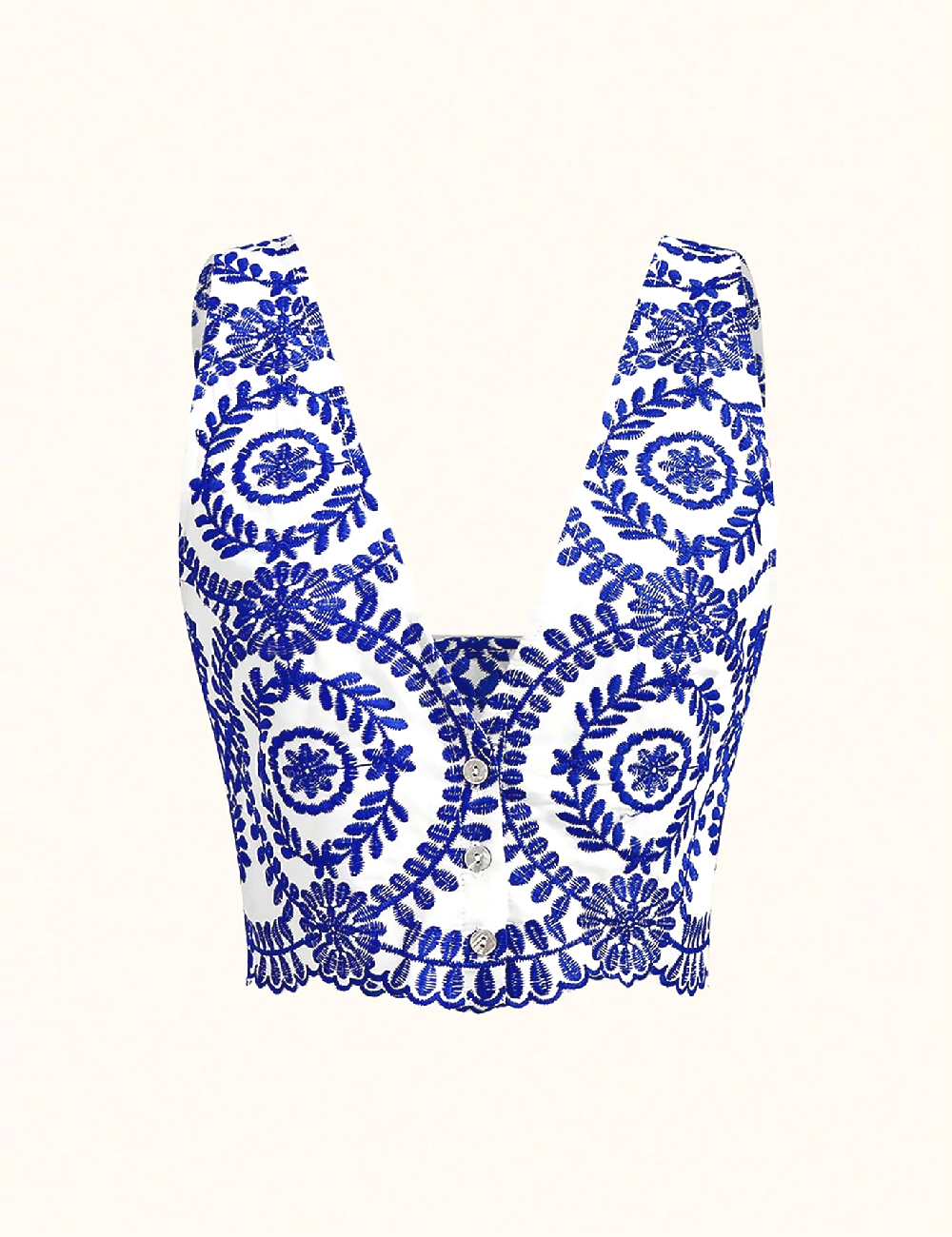 Top SHEIN, alb/albastru