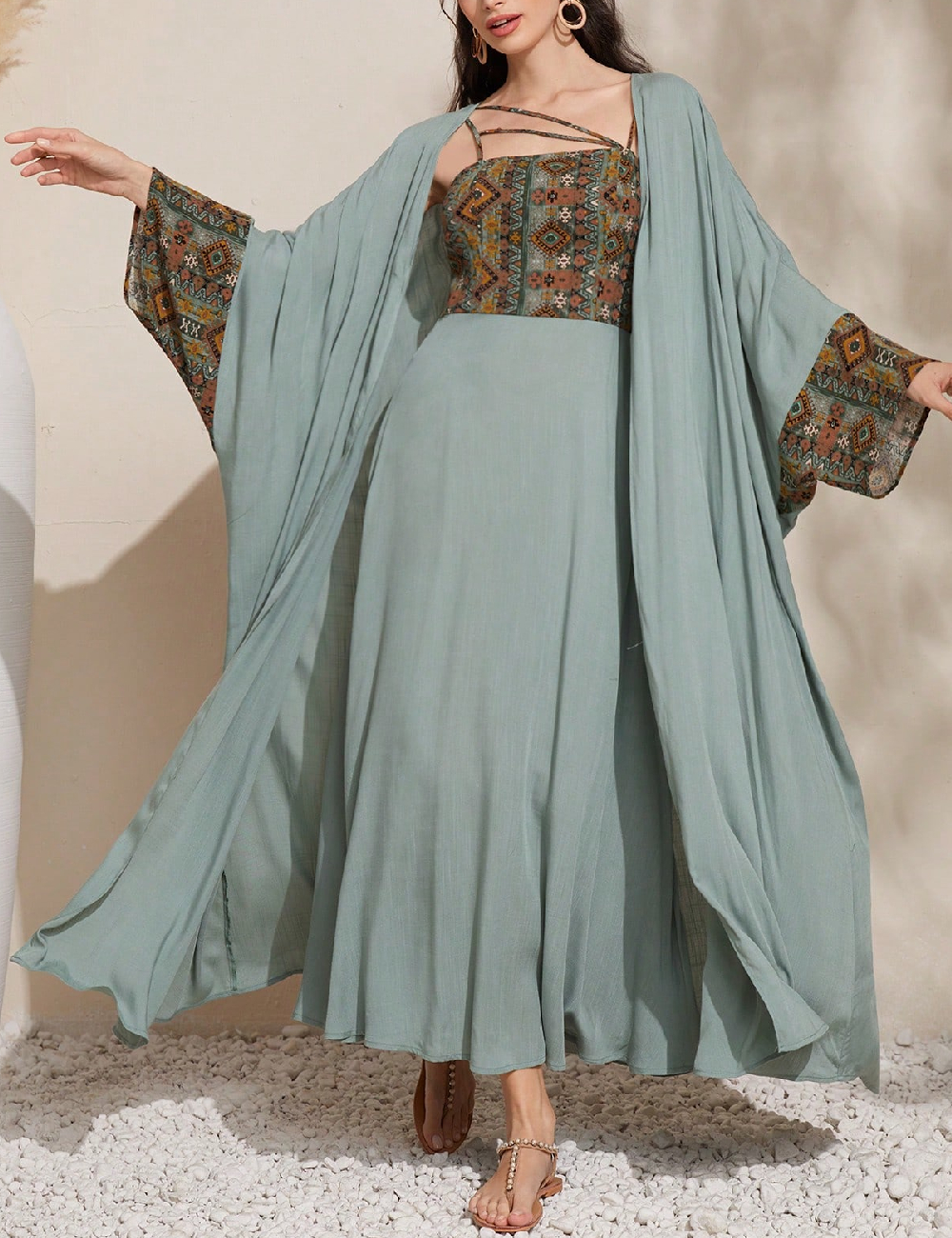 Rochie lunga SHEIN, verde