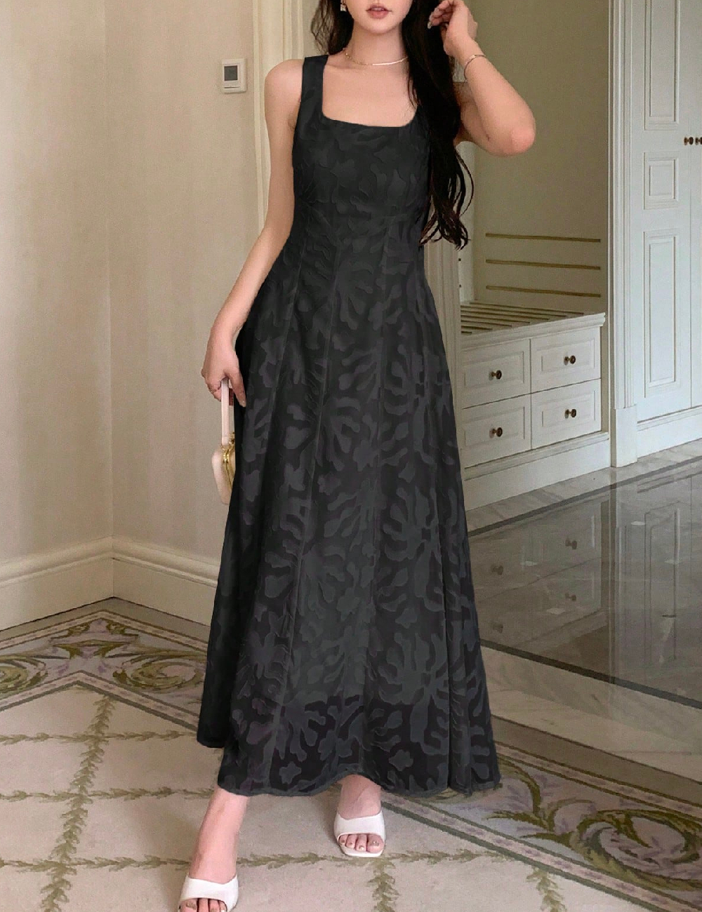 Rochie lunga Dazy, negru