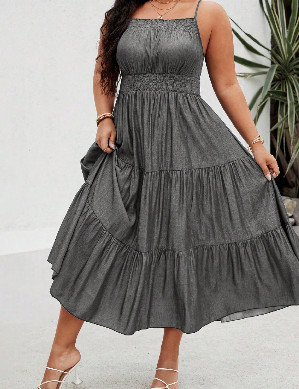 Rochie lunga SHEIN CURVE, gri