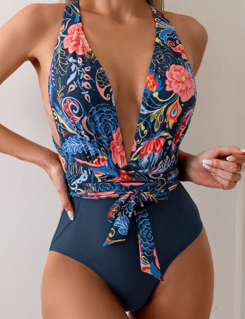 Costum de baie SHEIN, bleumarin