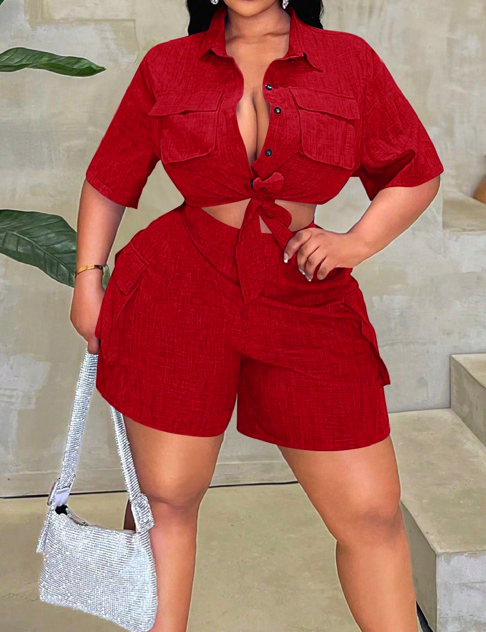 Compleu SHEIN CURVE, rosu