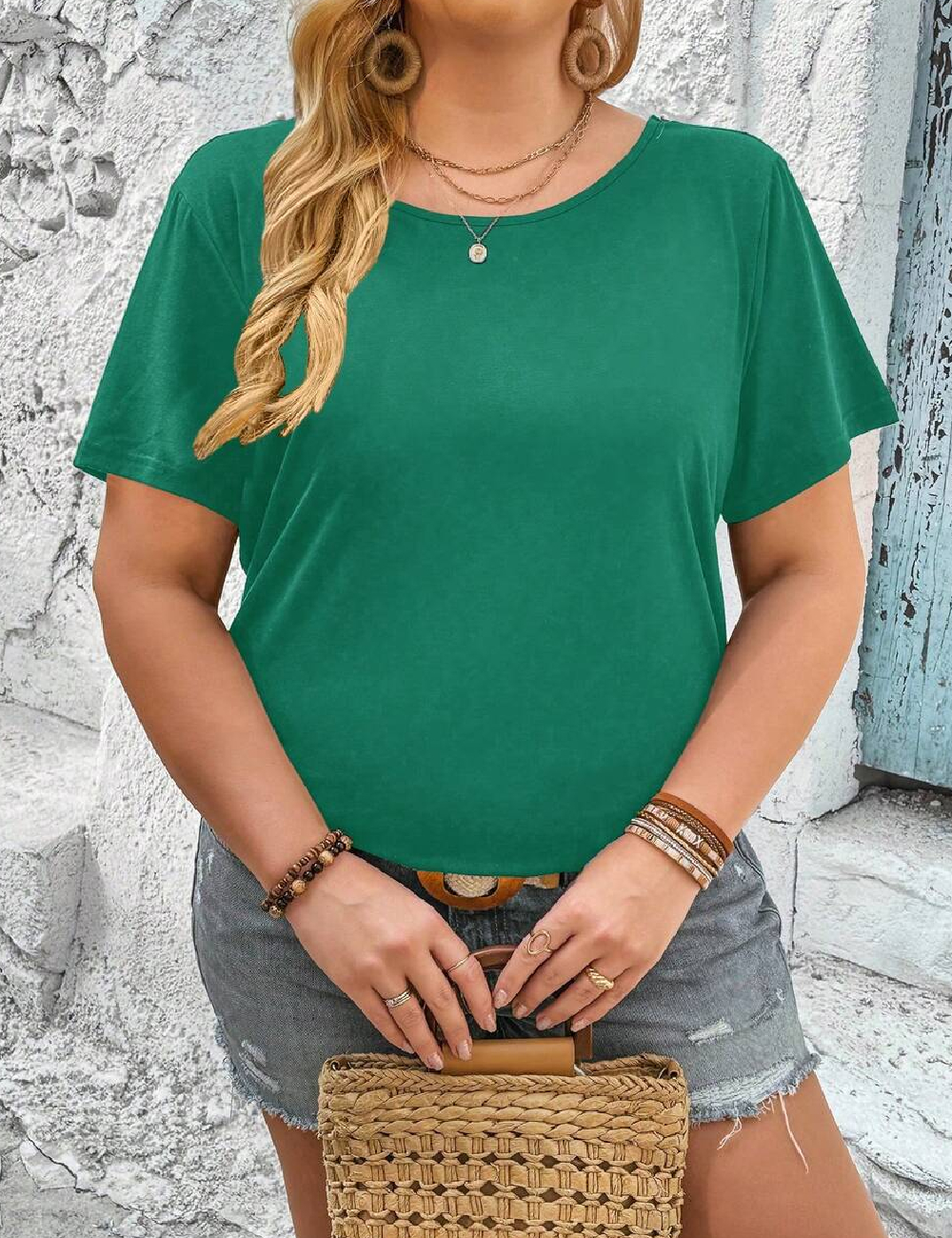 Tricou SHEIN CURVE, verde
