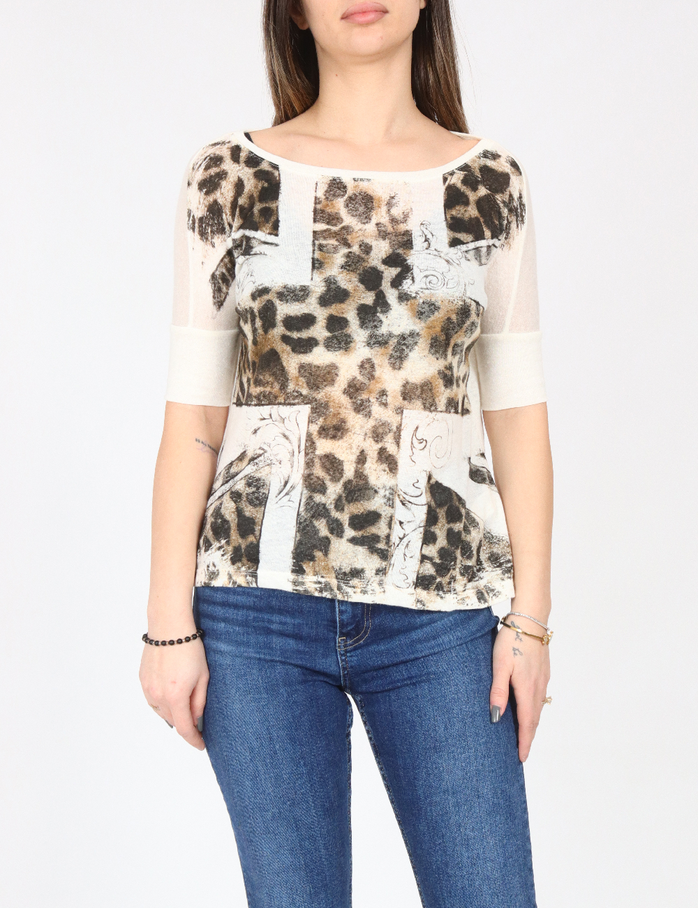 Tricou Bershka, crem