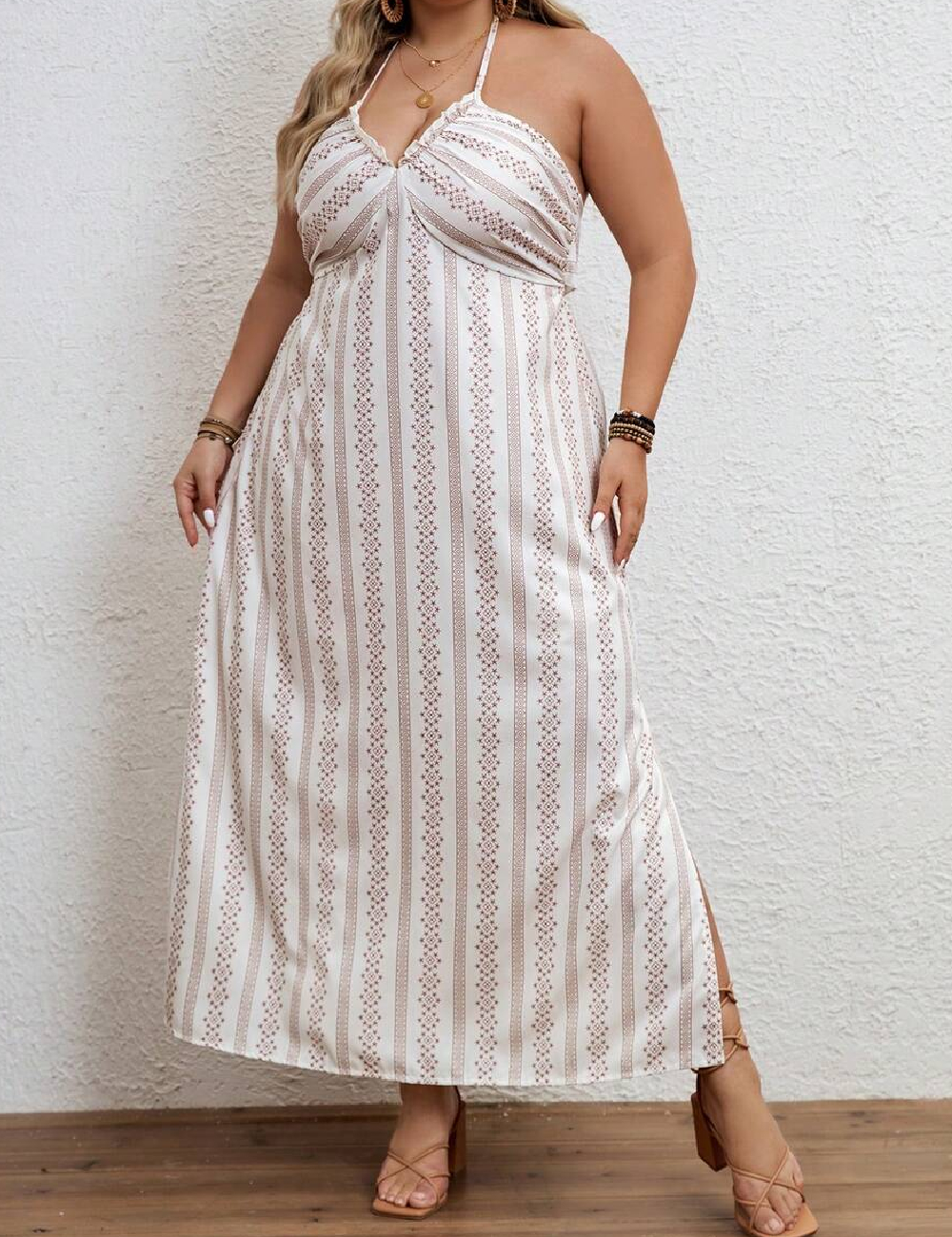 Rochie lunga SHEIN CURVE, alb