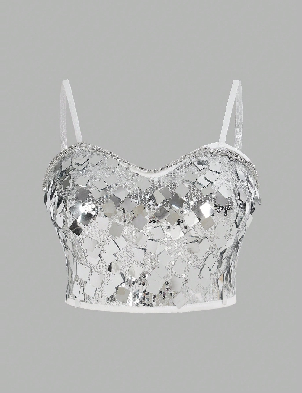 Top SHEIN CURVE, argintiu