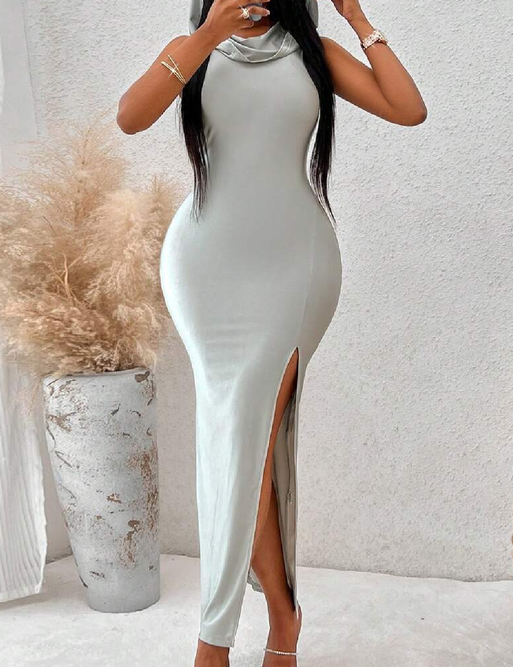 Rochie lunga SHEIN, gri