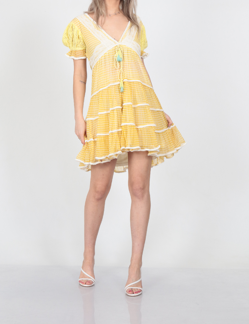Rochie scurta Savage Culture, galben, XL