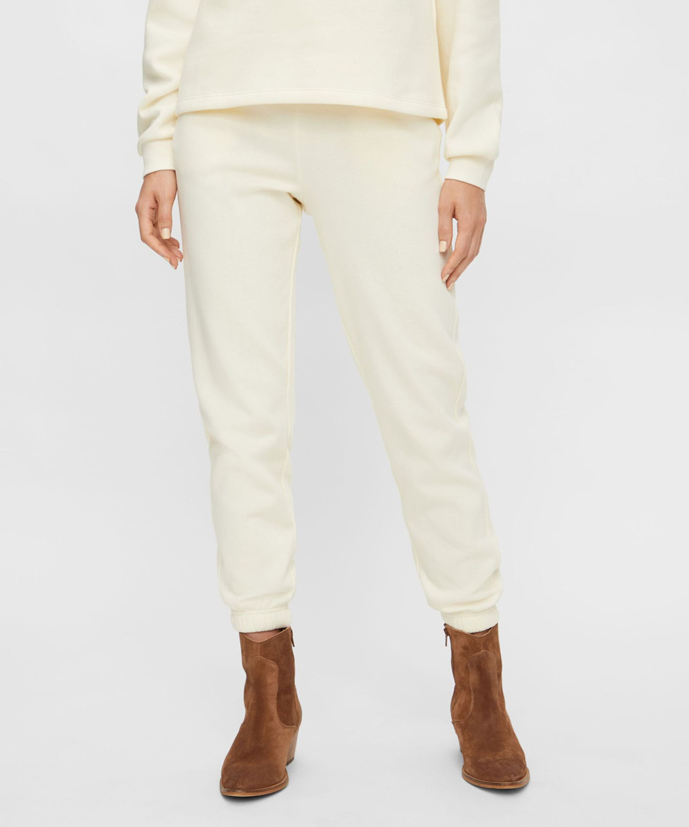 Pantaloni Pieces, crem