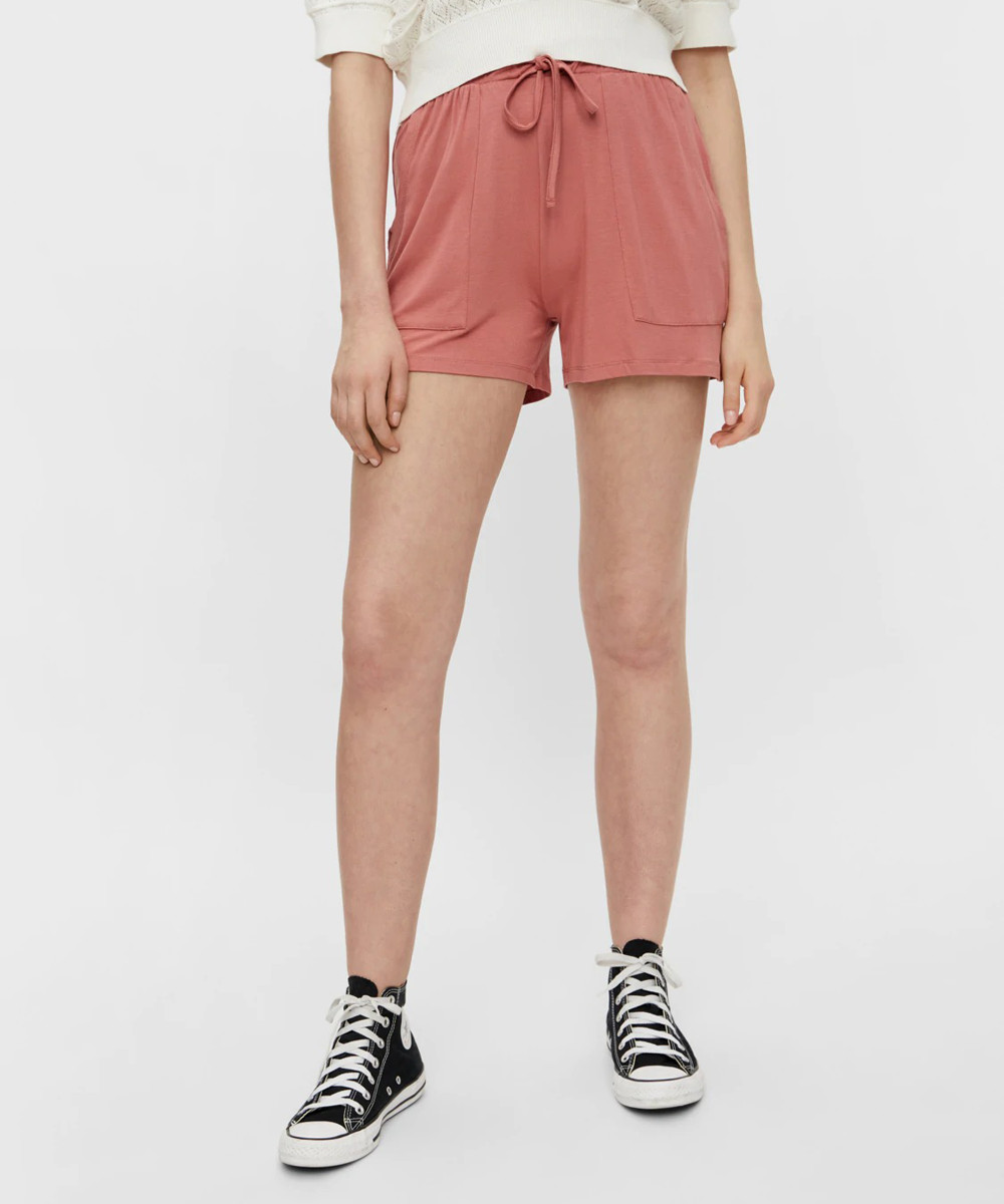Pantaloni scurti Pieces, roz pudra, M