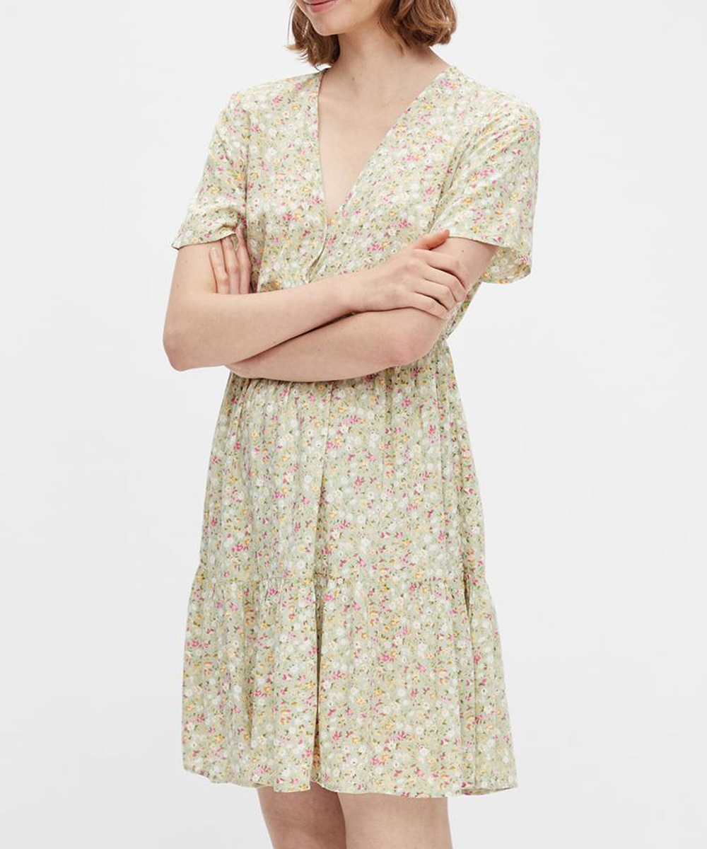 Rochie scurta Pieces, verde deschis