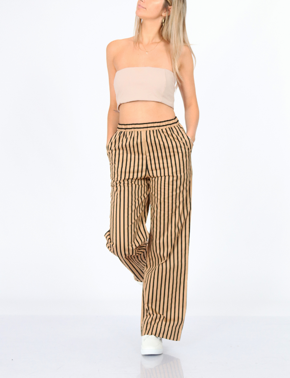 Pantaloni Vila, maro/negru, 38