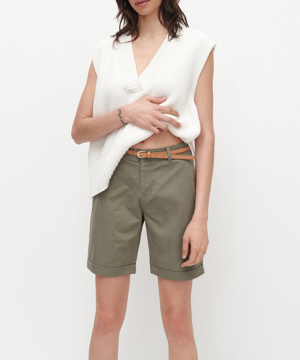 Pantaloni scurti Reserved, kaki inchis, 34