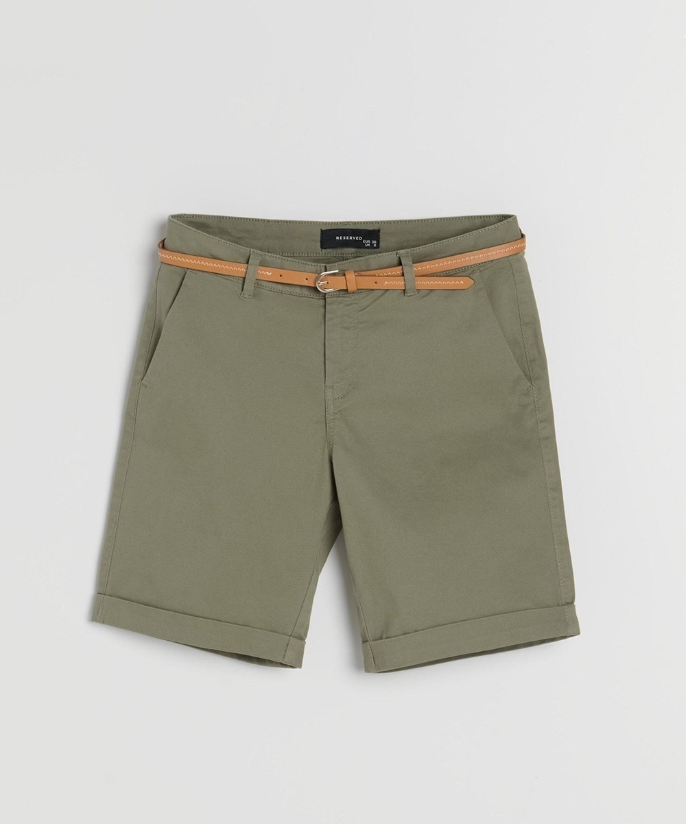 Pantaloni scurti Reserved, kaki inchis, 34 - 1 | YEO