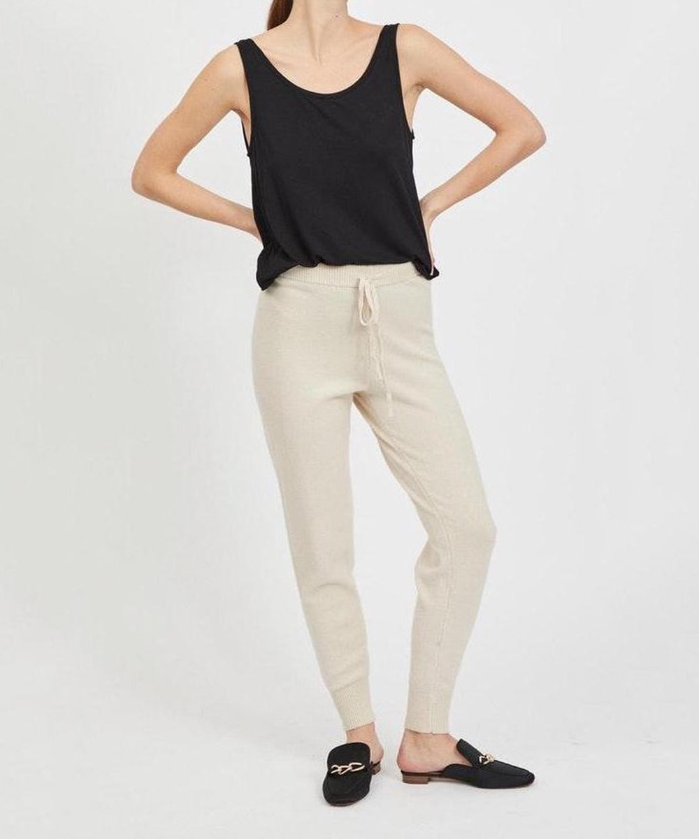 Pantaloni Vila, crem, L