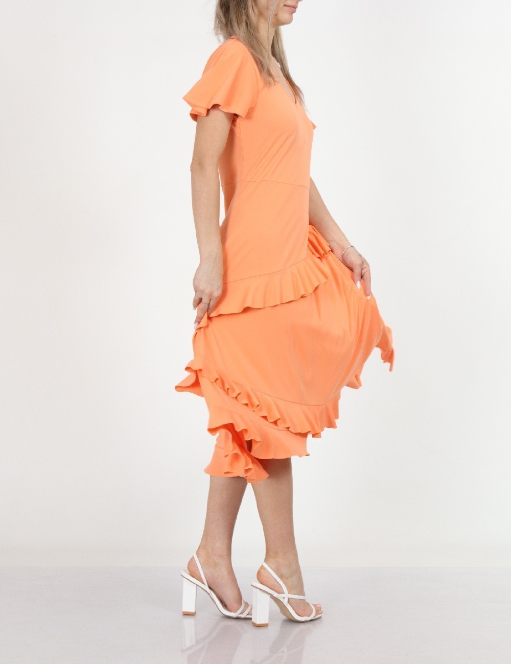 Rochie medie Reserved, portocaliu, S - 1 | YEO