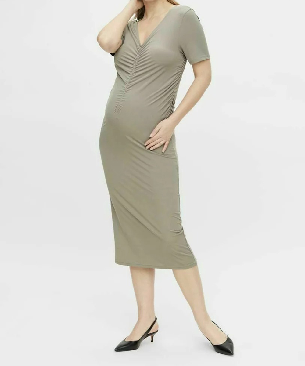 Rochie medie Mamalicious, kaki, XL