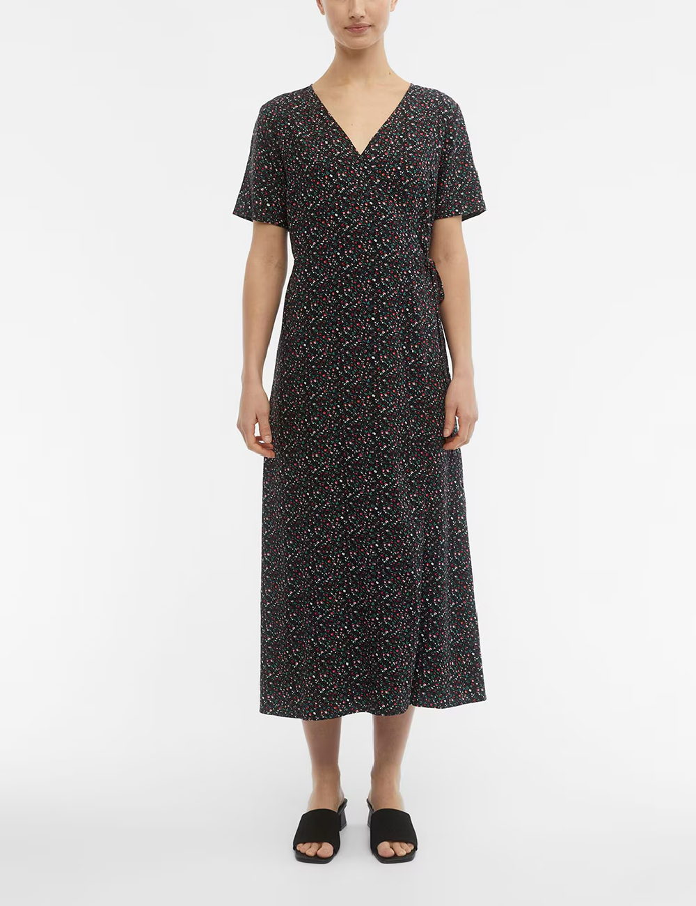 Rochie lunga Object, negru floral