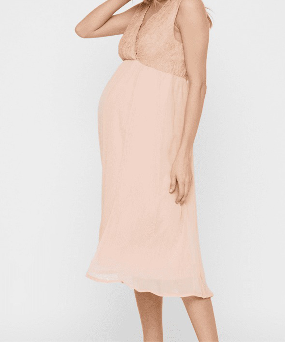 Rochie medie Mamalicious, roz, S
