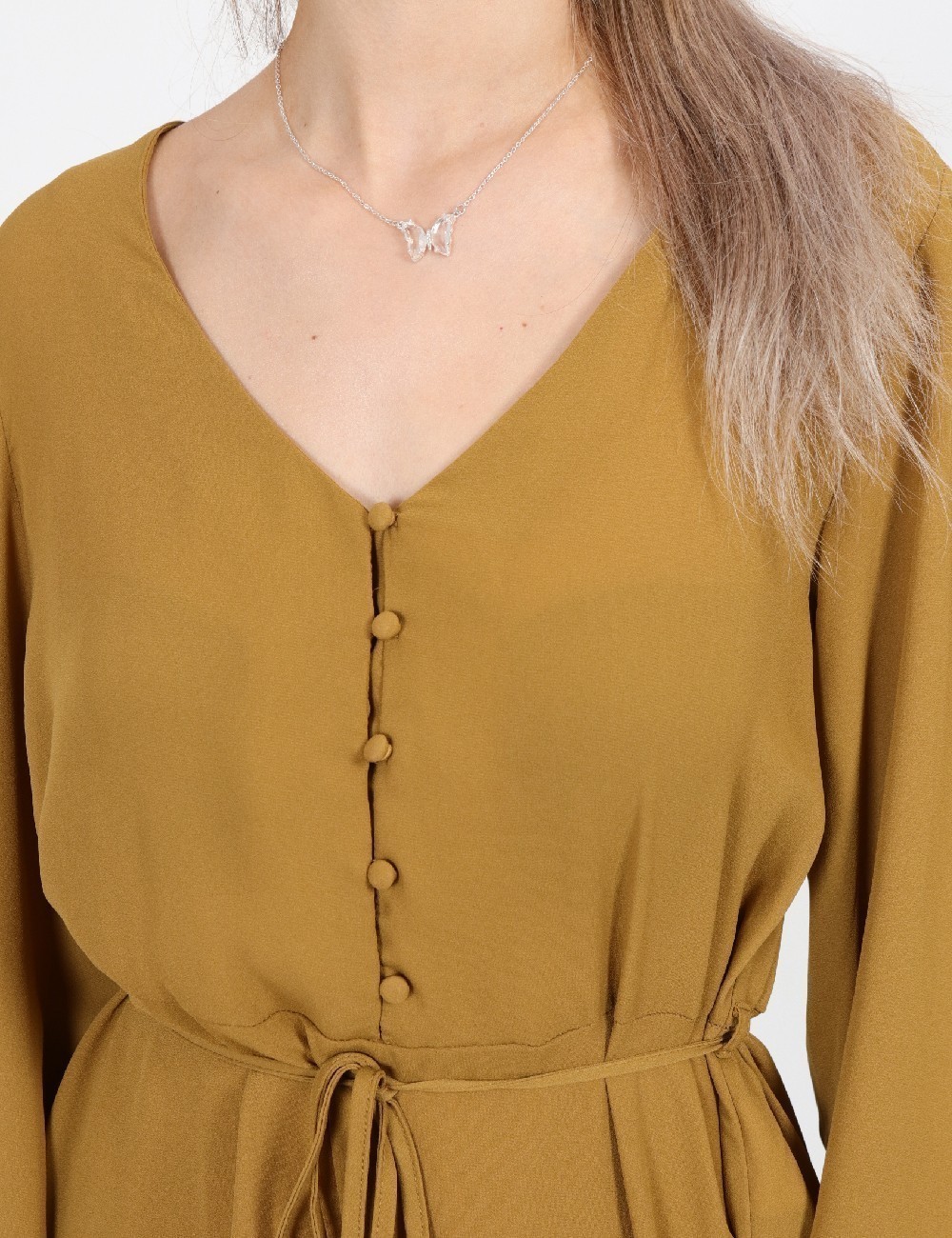 Rochie scurta Jacqueline de Yong, mustar - 1 | YEO