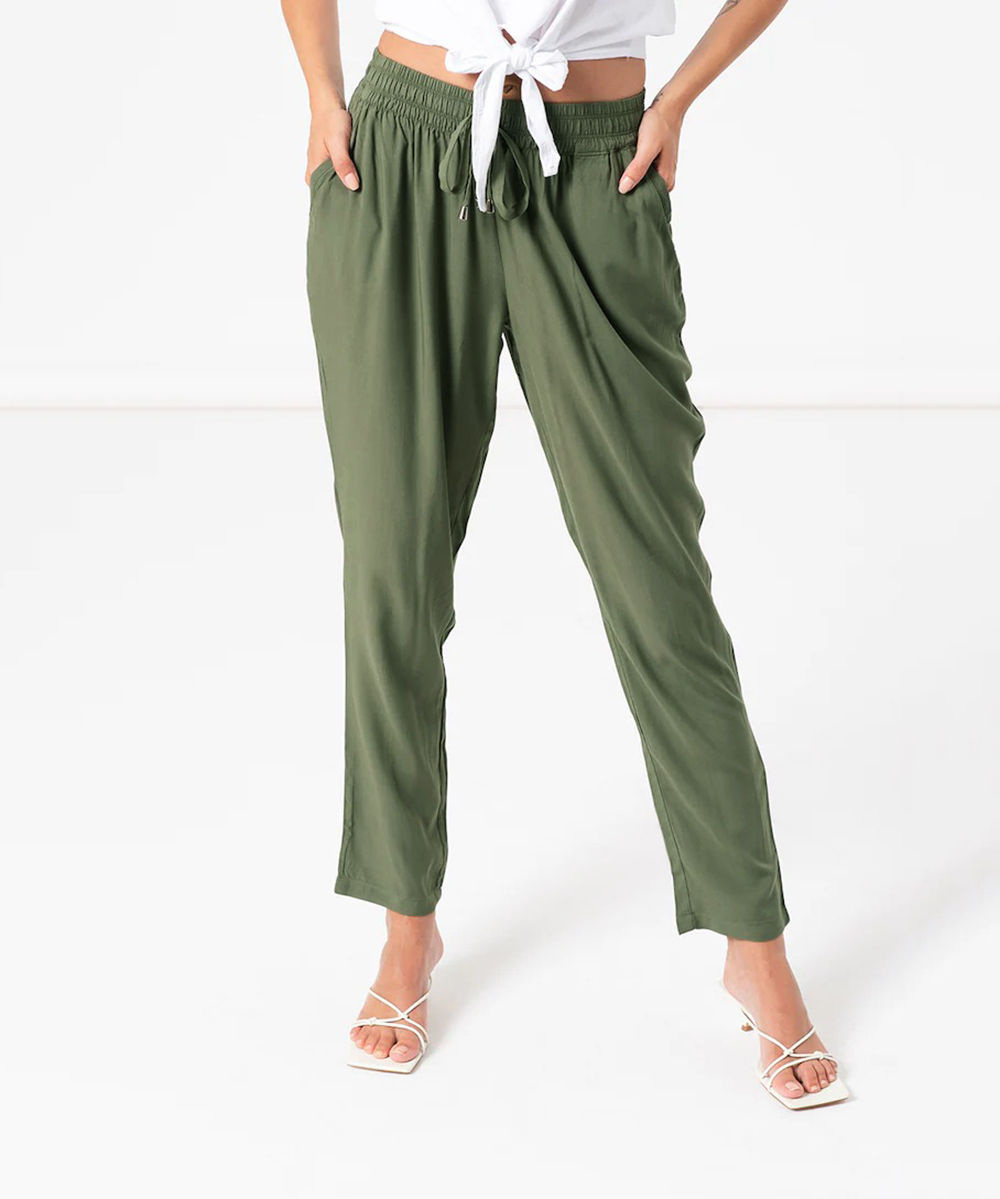 Pantaloni Hailys, verde, XS