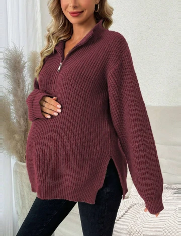 Pulover SHEIN Maternity, visiniu Rosu