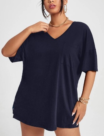 Tricou Oversize SHEIN CURVE, bleumarin