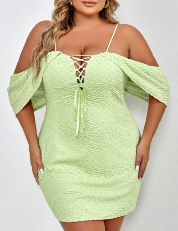 Rochie scurta SHEIN CURVE, verde