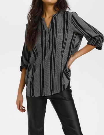 Camasa Kaffe, alb/negru