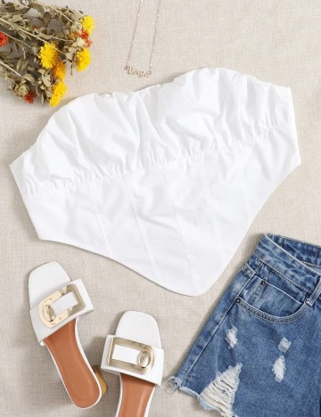 Top SHEIN CURVE, alb, 4XL