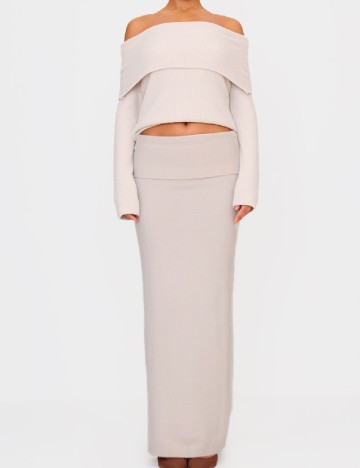 Fusta PrettyLittleThing, bej