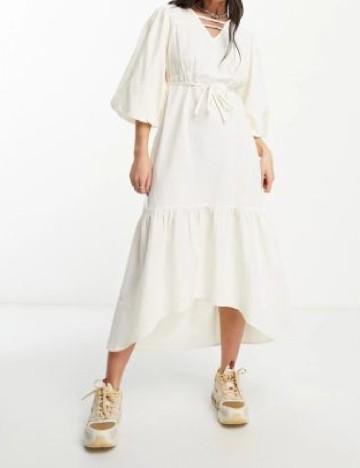 Rochie medie Native Youth, crem