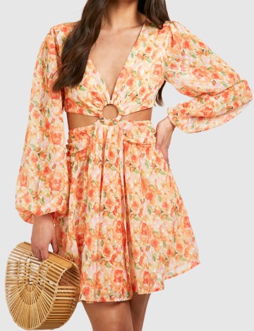 Rochie scurta Boohoo, portocaliu