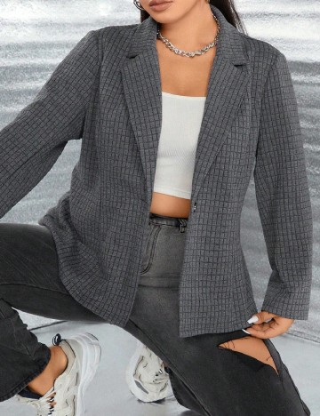 Blazer SHEIN CURVE, gri