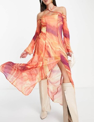 Rochie lunga Annorlunda, mix culori