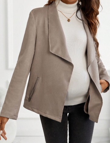 Blazer SHEIN Maternity, maro deschis
