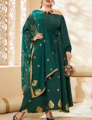 Rochie lunga SHEIN CURVE, verde