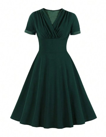 Rochie medie SHEIN CURVE, verde inchis