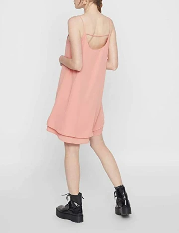 Rochie scurta Pieces, roz nude, M Roz