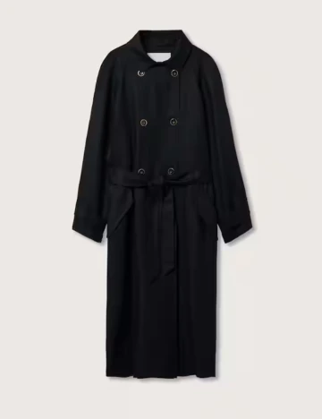 Trench Mango, negru Negru