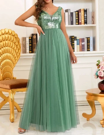 Rochie lunga Ever-Pretty, verde Verde