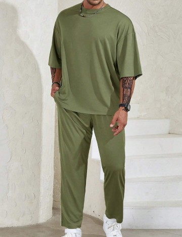 
						Compleu SHEIN Plus Size Men, verde