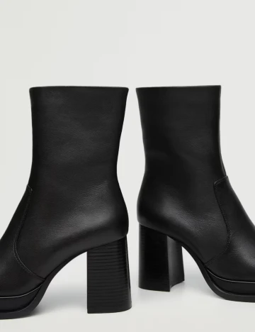 Botine Mango, negru Negru