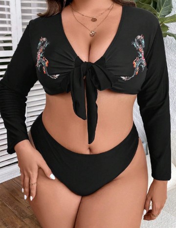 
						Costum de baie SHEIN CURVE, negru