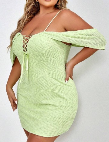 Rochie scurta SHEIN CURVE, verde