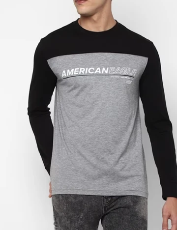 Bluza American Eagle, negru/gri Gri